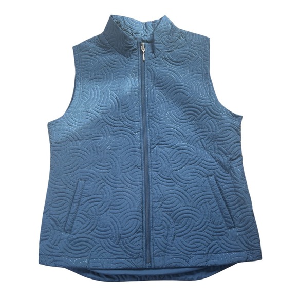 Pebble Beach Jackets & Blazers - Pebble Beach Quilted Dry-Luxe Performance Vest Blue sz L Golf Country Club Fall